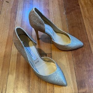 Silver sparkle heels
